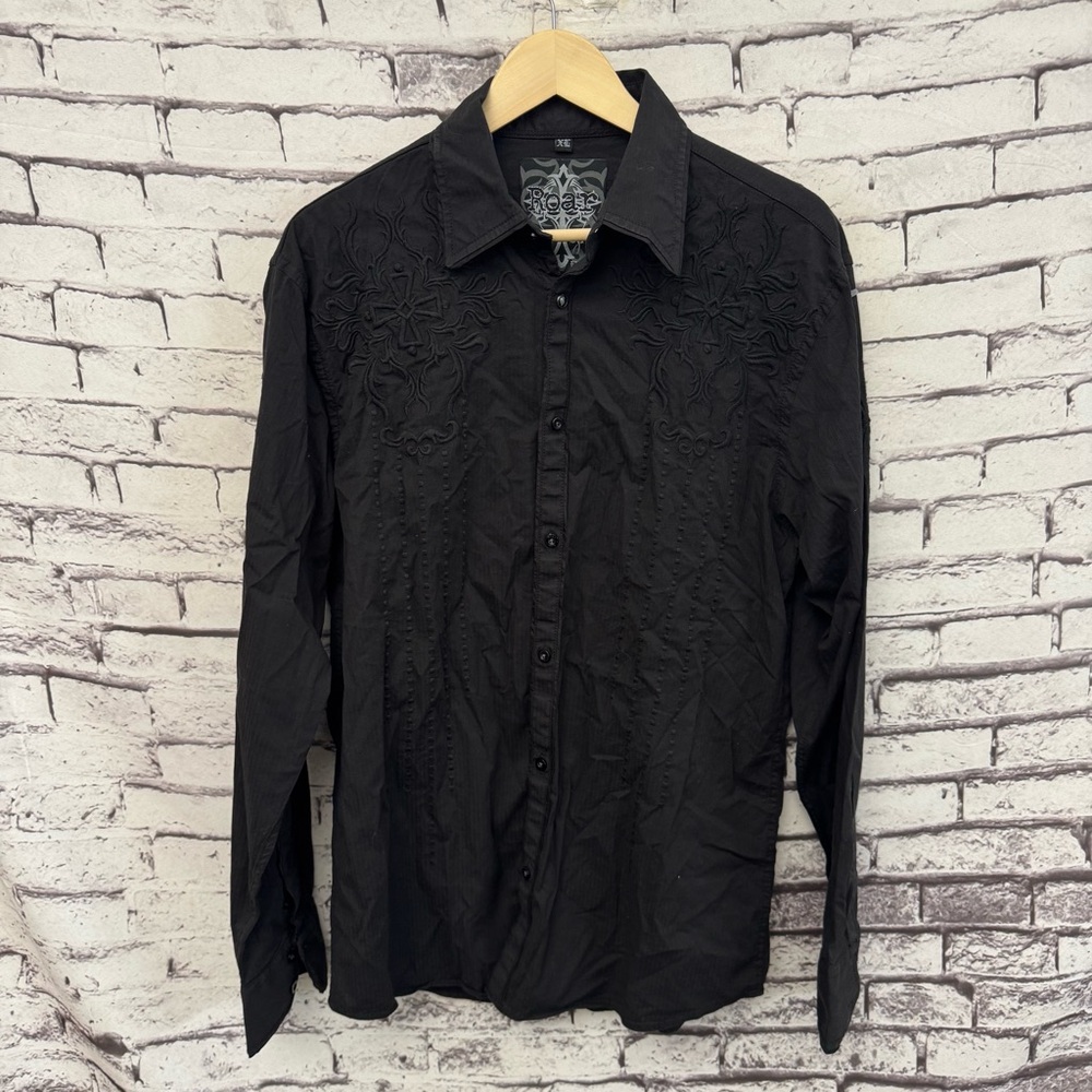 ROAR Vector Tonal Embroidered Button Down SZ XL